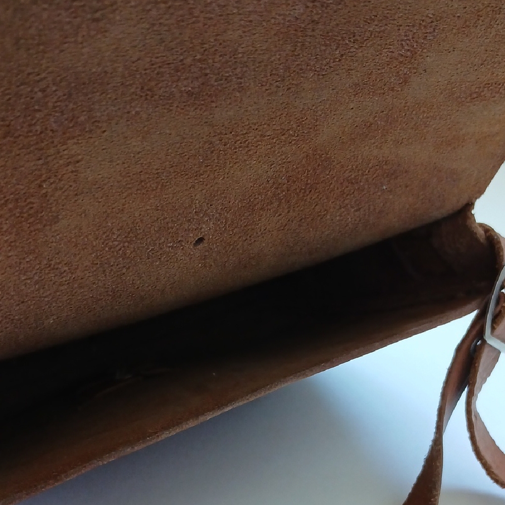 Vintage Tooled Brown Leather Crossbody Shoulder Bag Western Boho - Picture 12 of 16
